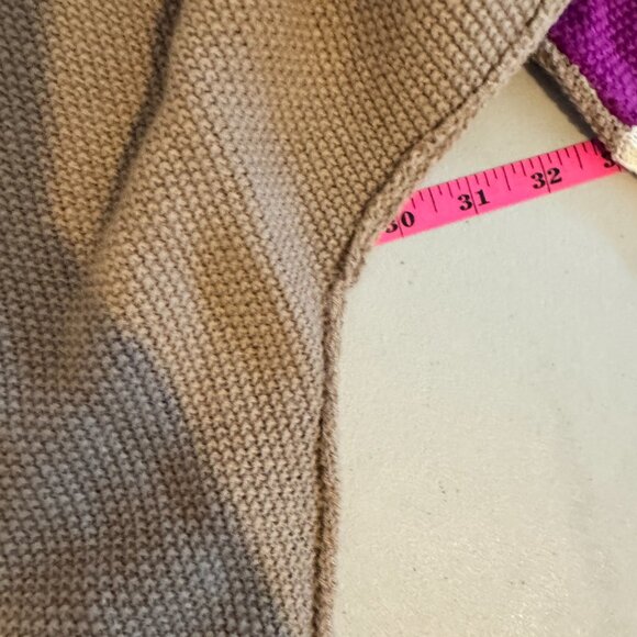 Andree By Unit - Color Block Round Neck Sweater - Magenta, Tan, Cream - 1X - - Picture 2 of 7